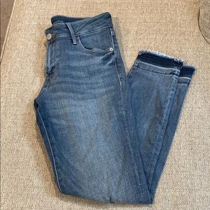 Old Navy Rockstar cropped jeans with raw hem